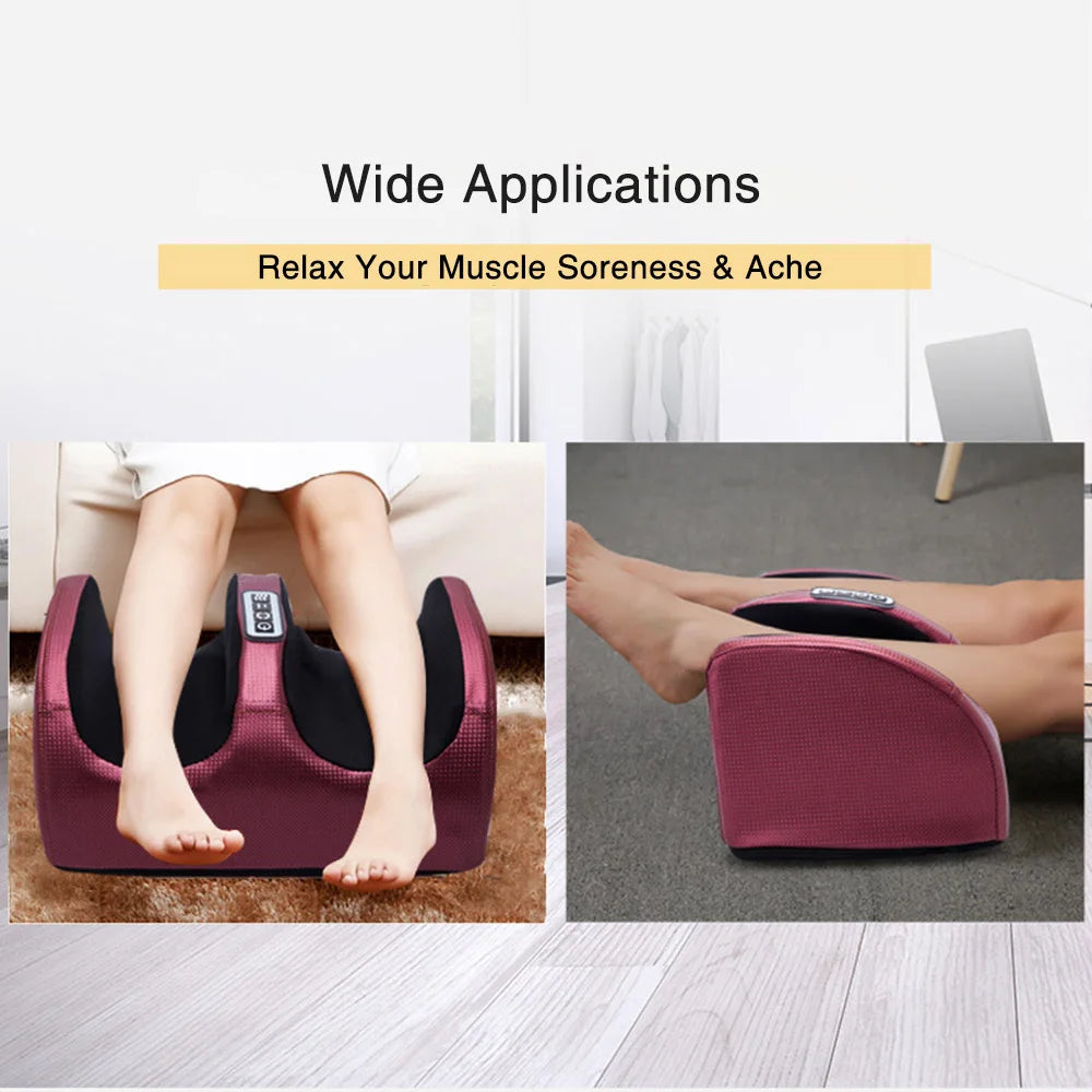 Electric Foot Massager Heating Therapy Hot Compression Shiatsu Kneading Roller Muscle Relaxation Pain Relief Foot Spa Machine